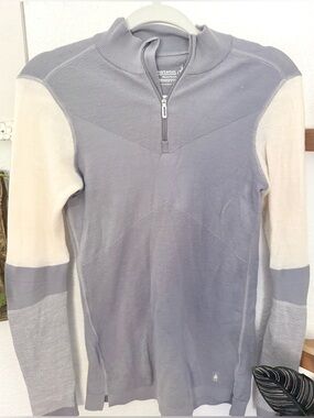 Smartwool Half Zip Intraknit Thermal Merino Base Layer Sweater Colorblock Size S